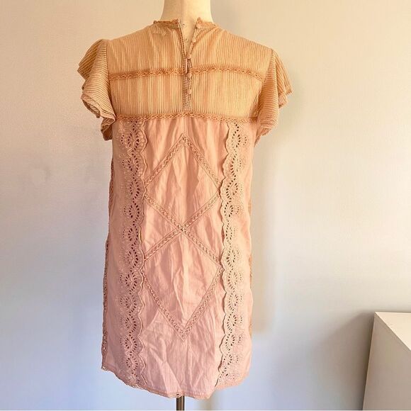 TULAROSA Revolve Clayton Mini Dress Rare Peony Color M Peach Boho Embroidered - Picture 11 of 11